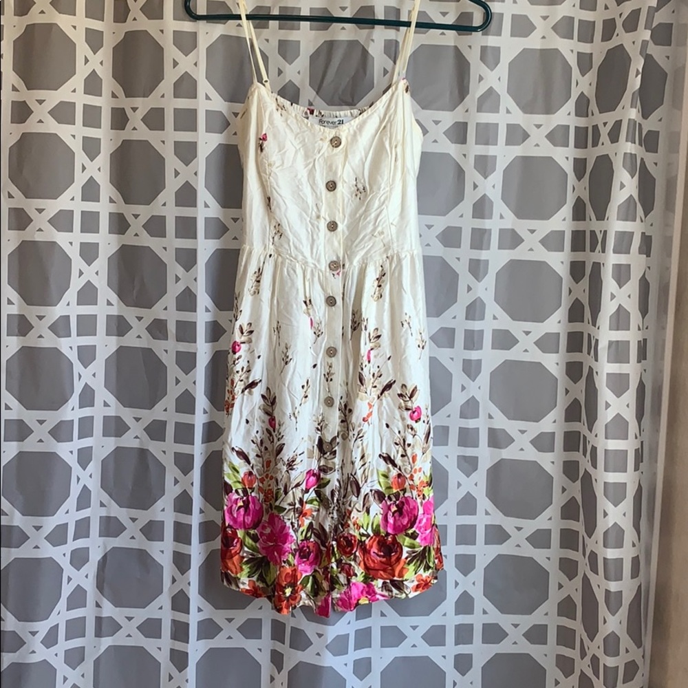 Forever 21 floral cream dress